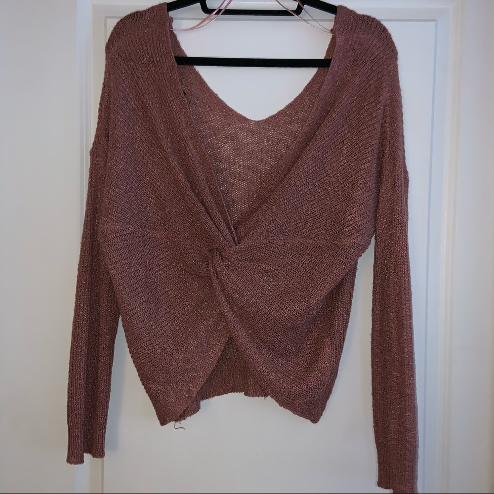 Cross back sweater